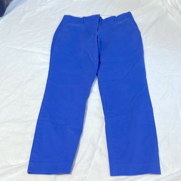 J. CREW Blue Cafe Capri Cotton Pants Size 4 - Picture 1 of 5